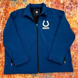 Indianapolis Colts NFL Full Zip Softshell Jacket Fleece Lined Blue Men’s XXL